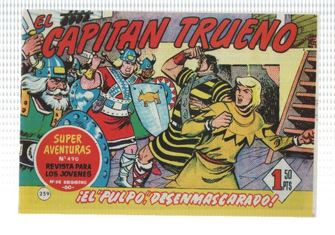Facsimil editor desconocido de El Capitan Trueno numero 259: El Pulpo desenmascarado