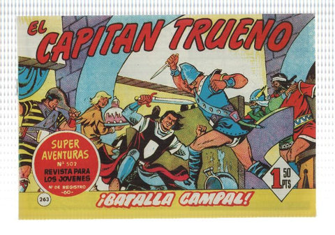 Facsimil editor desconocido de El Capitan Trueno numero 263: batalla campal