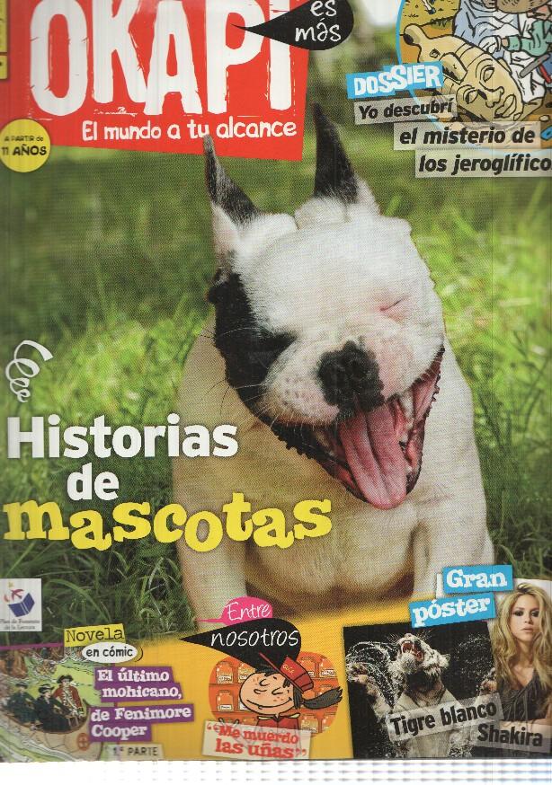 revista Okapi: num 101 feb 2011. Posters de Shakira y Tigre Blanco. Comic coleccionable Ultimo mohicano parte 1