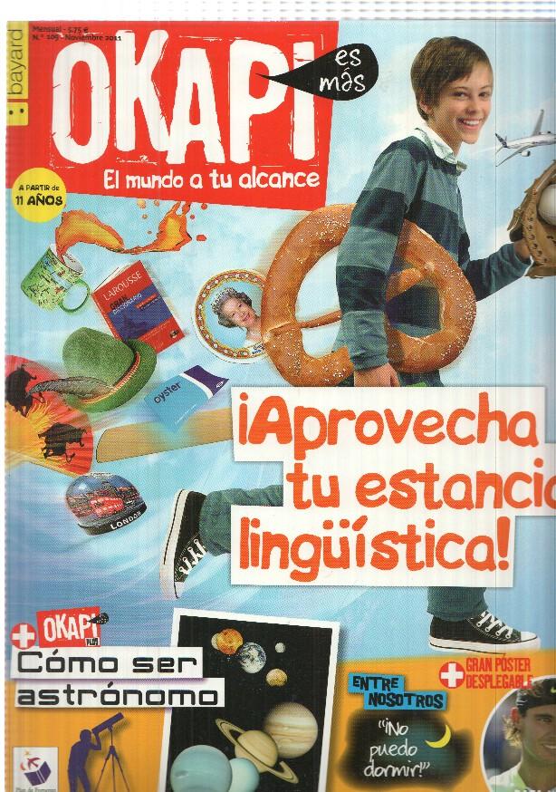 revista Okapi: num 109 nov 2011. Gran poster: Rafa Nadal, EnFoco: Las aventuras de Tintin, en portada Sara Molina