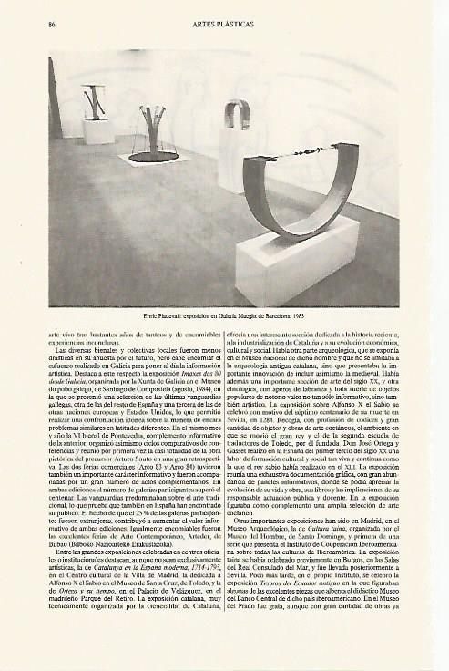 LAMINA ESPASA 31225: Exposicion de Enric Pladevall en Barcelona 1983