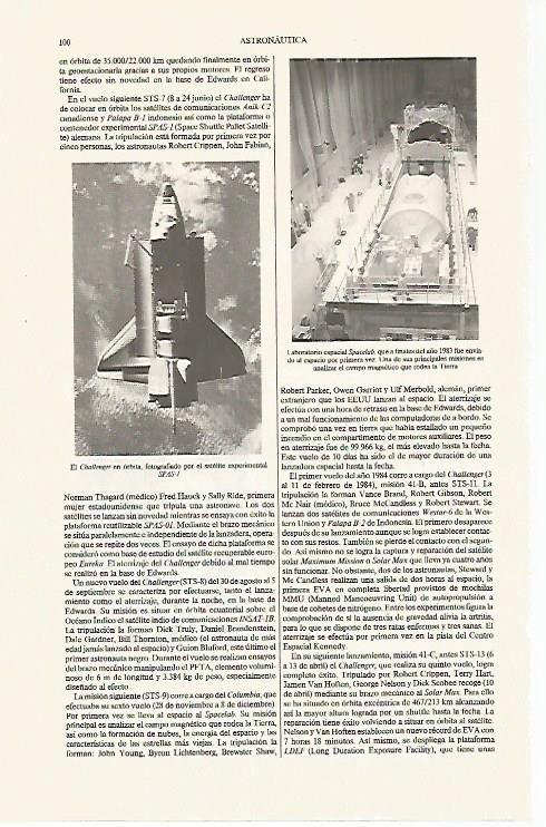 LAMINA ESPASA 31233: El Challenger en orbita