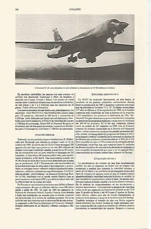 LAMINA ESPASA 31238: El avion Rockwell B-1B