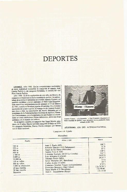 LAMINA ESPASA 31248: Articulo DEPORTES