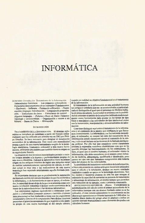 LAMINA ESPASA 31270: Articulo INFORMATICA