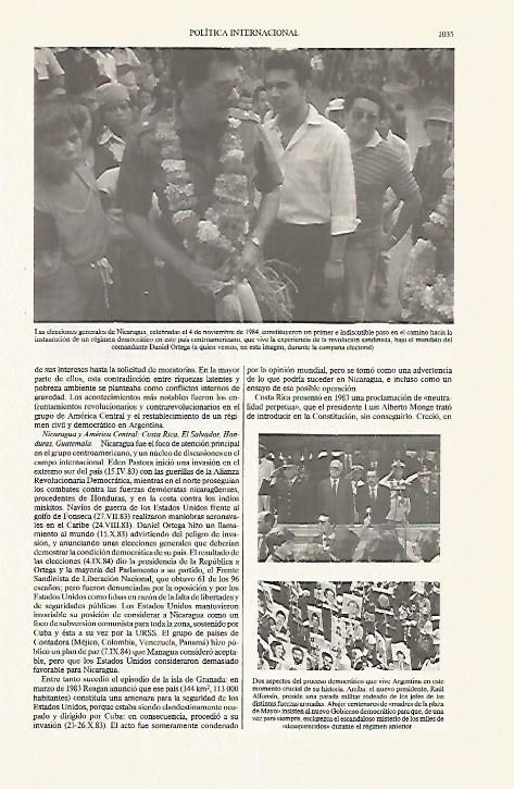 LAMINA ESPASA 31282: Elecciones en Nicaragua 4 noviembre 1984