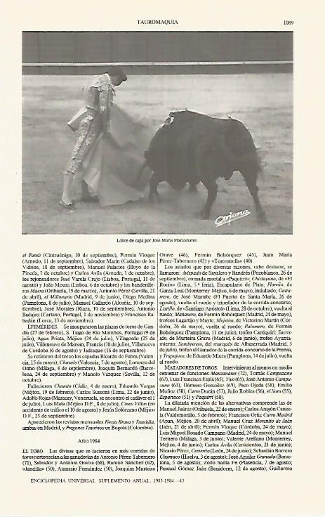 LAMINA ESPASA 31291: El torero Jose Maria Manzanares