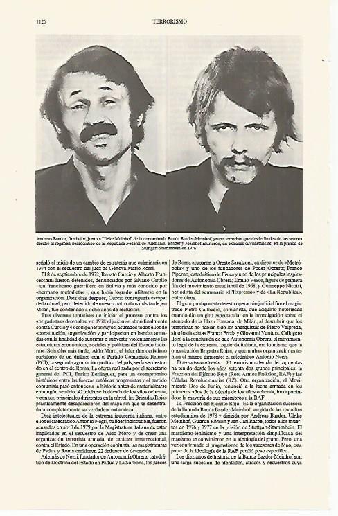 LAMINA ESPASA 31302: A. Baaler y U. Meinhof de la Banda Baader-Meinhof
