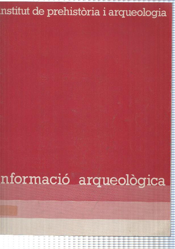 Bulleti informatiu (30 maig - agost 1979) de linstitut de Prehistoria i Arqueologia de la Diputacio Provincial de Barcelona