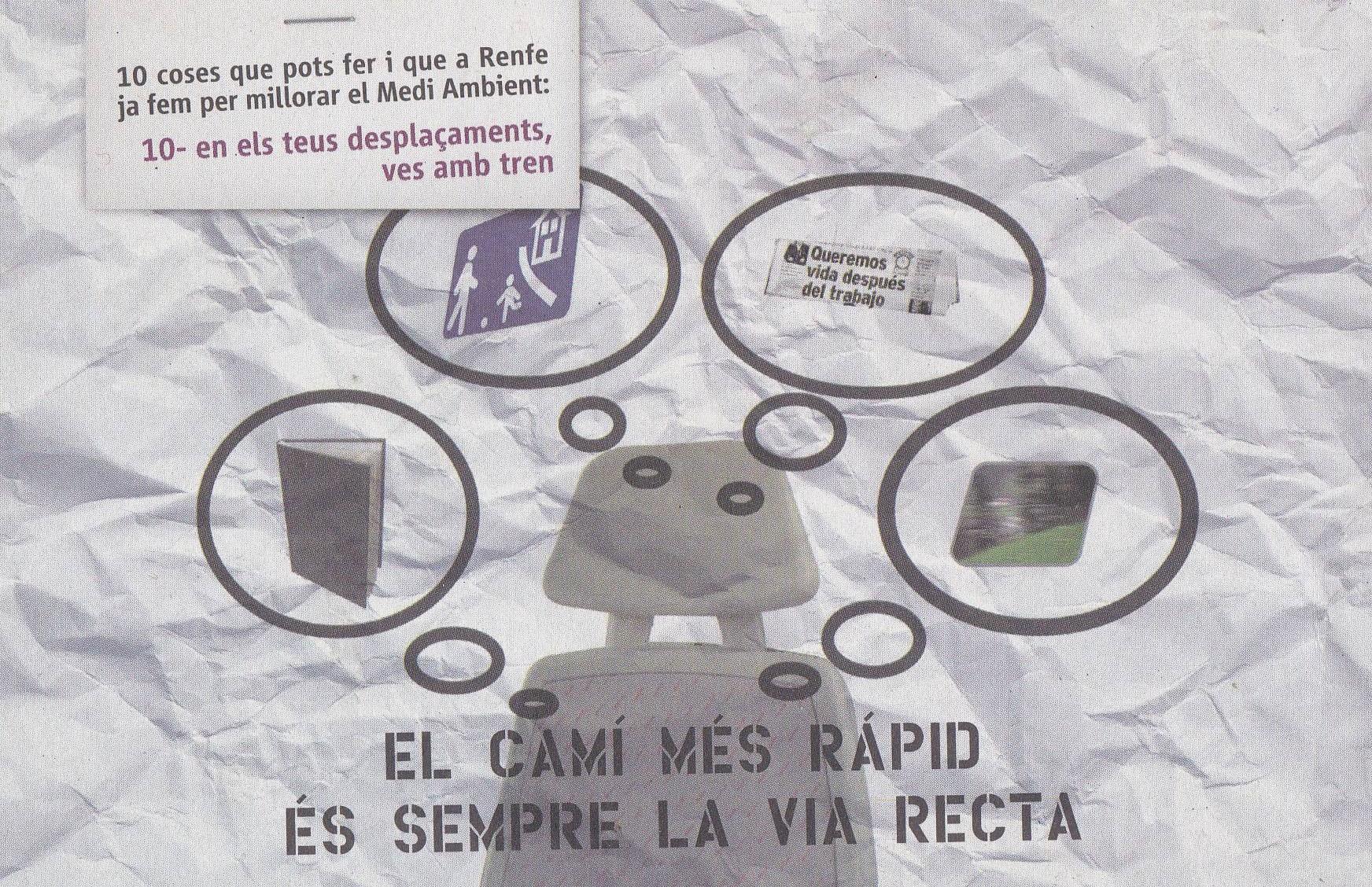POSTAL B9901: RENFE: EL CAMI MES RAPID ES LA VIA RECTA