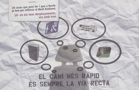 POSTAL B9901: RENFE: EL CAMI MES RAPID ES LA VIA RECTA