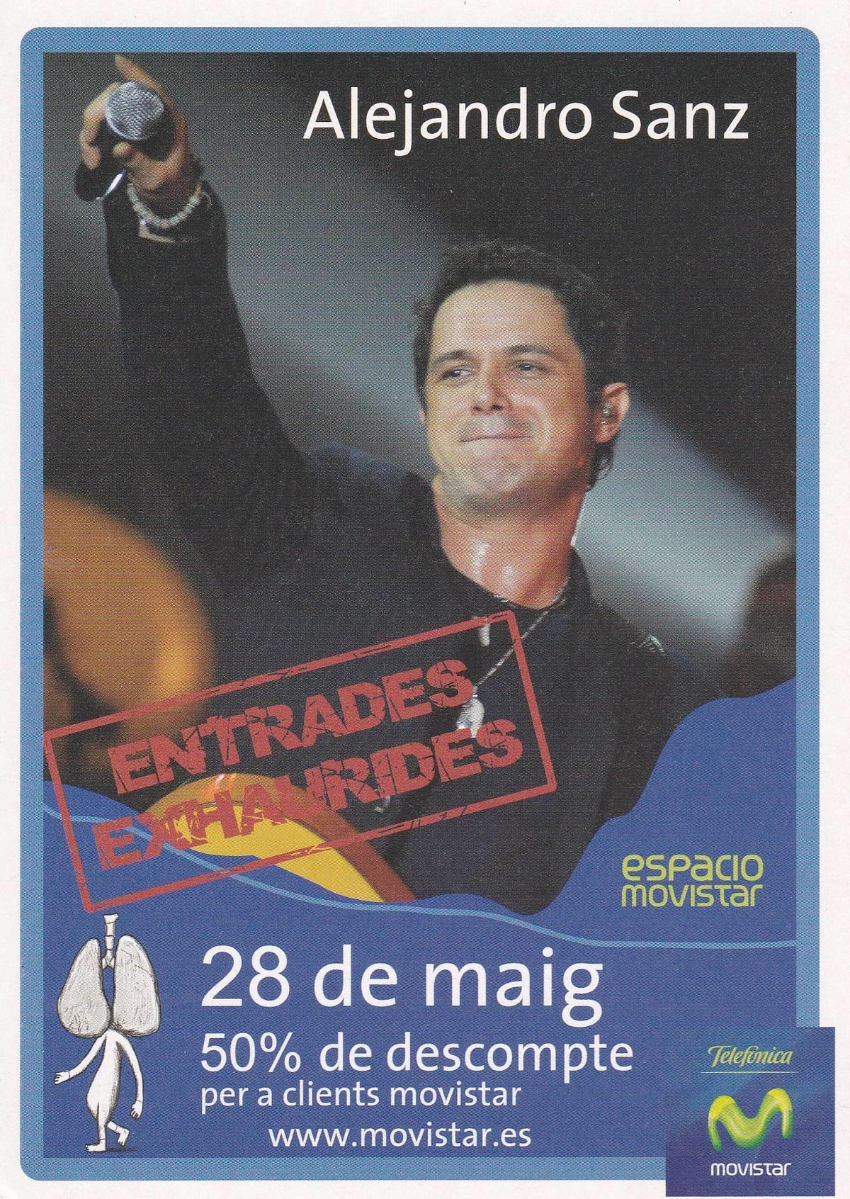 POSTAL B10094: ESPACIO MOVISTAR.ES: AGENDA DE CONCIERTOS. DIVERSOS ARTISTAS