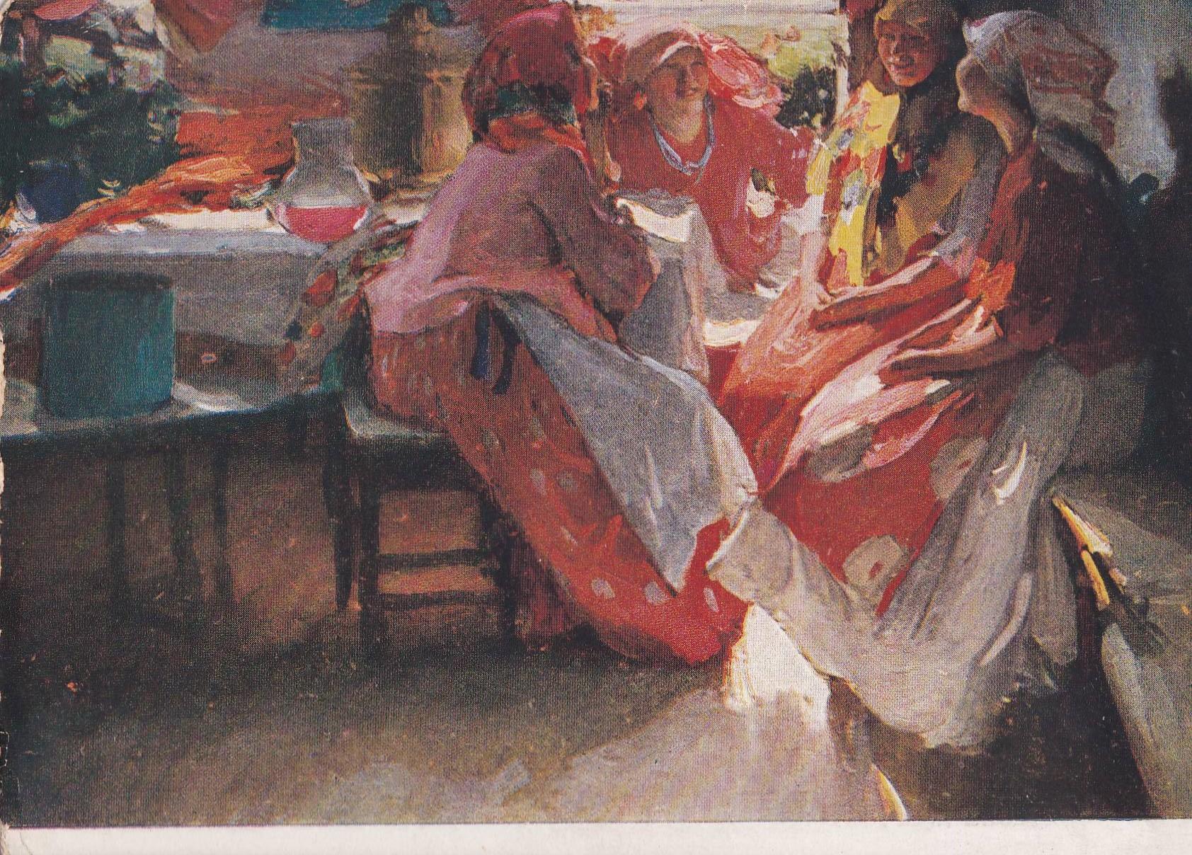 POSTAL B10100: LEVITAN: DONCELLAS. OLEO