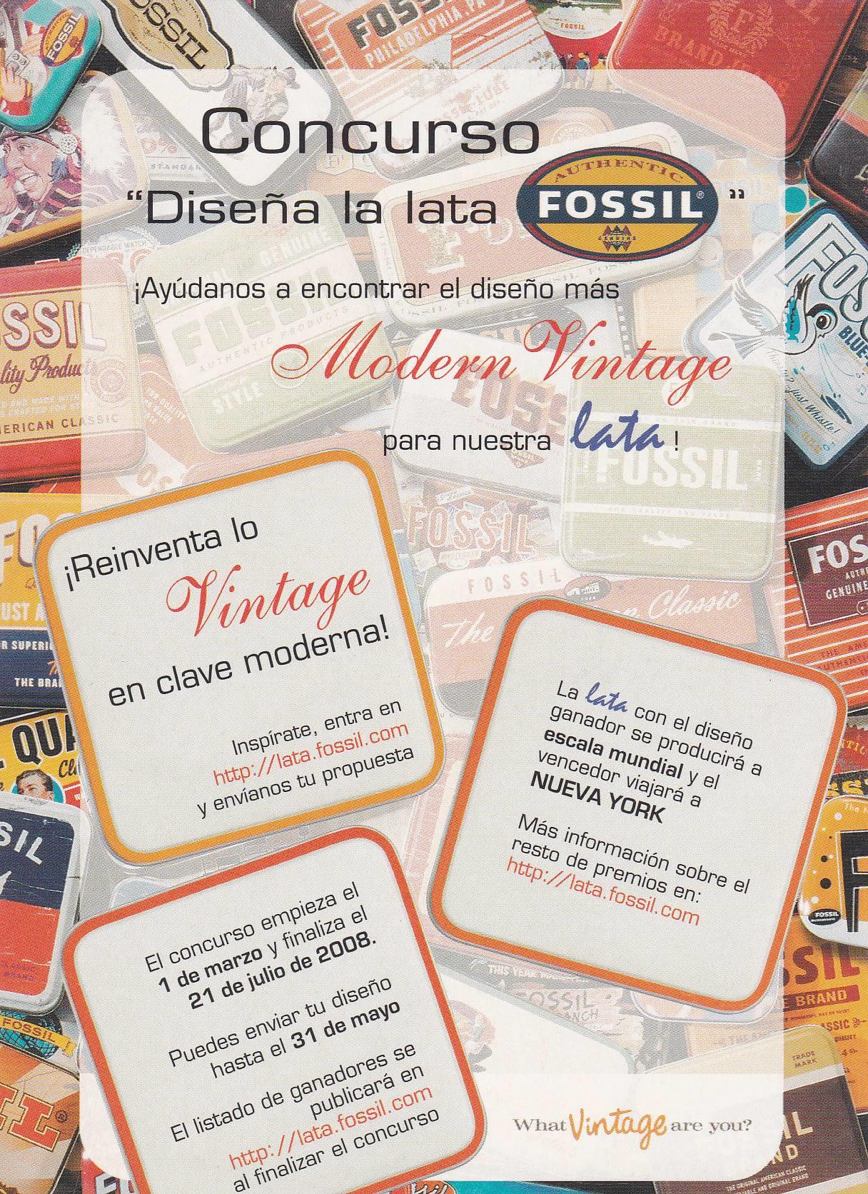 POSTAL B10104: FOSSIL: CONCURSO DISEÑA FOSSIL