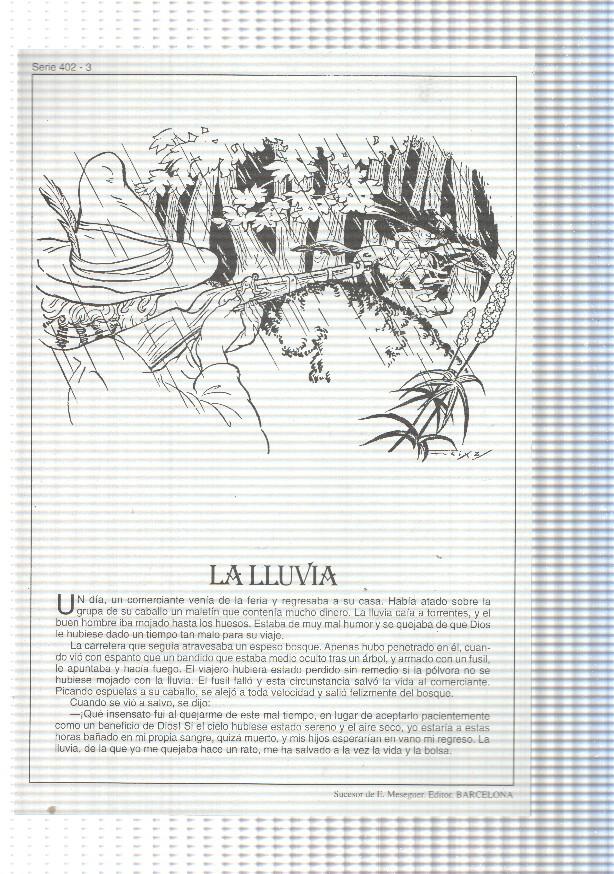 Laminas serie Rosa-cuentos de Juan C. Schmid numero 03: La lluvia