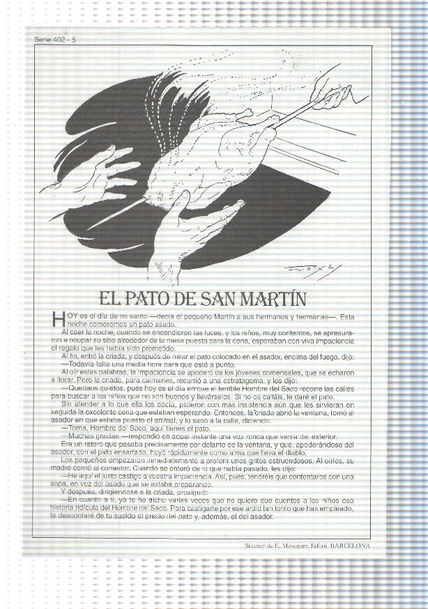 Laminas serie Rosa-cuentos de Juan C. Schmid numero 05: El pato de San Martin