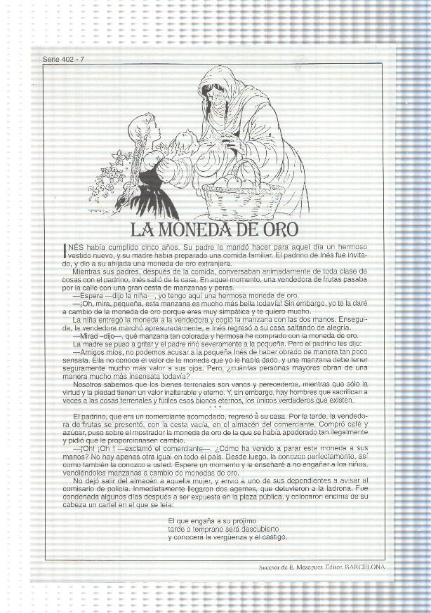 Laminas serie Rosa-cuentos de Juan C. Schmid numero 07: La moneda de oro