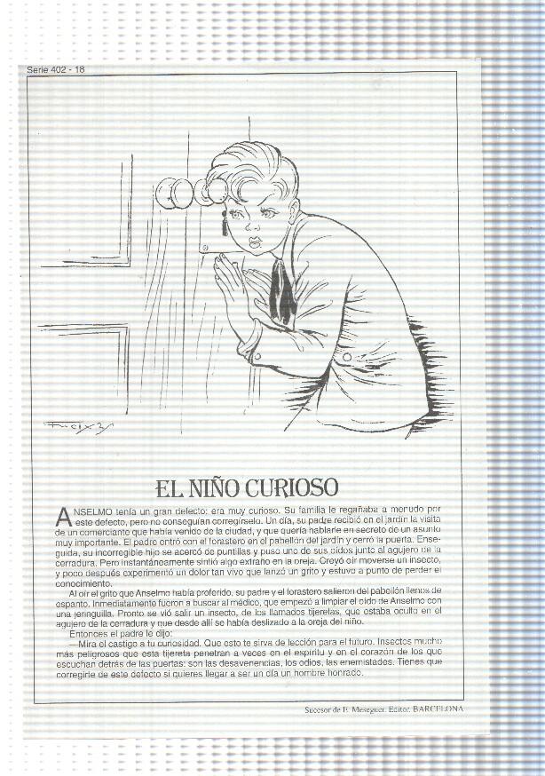 Laminas serie Rosa-cuentos de Juan C. Schmid numero 18: el niño curioso