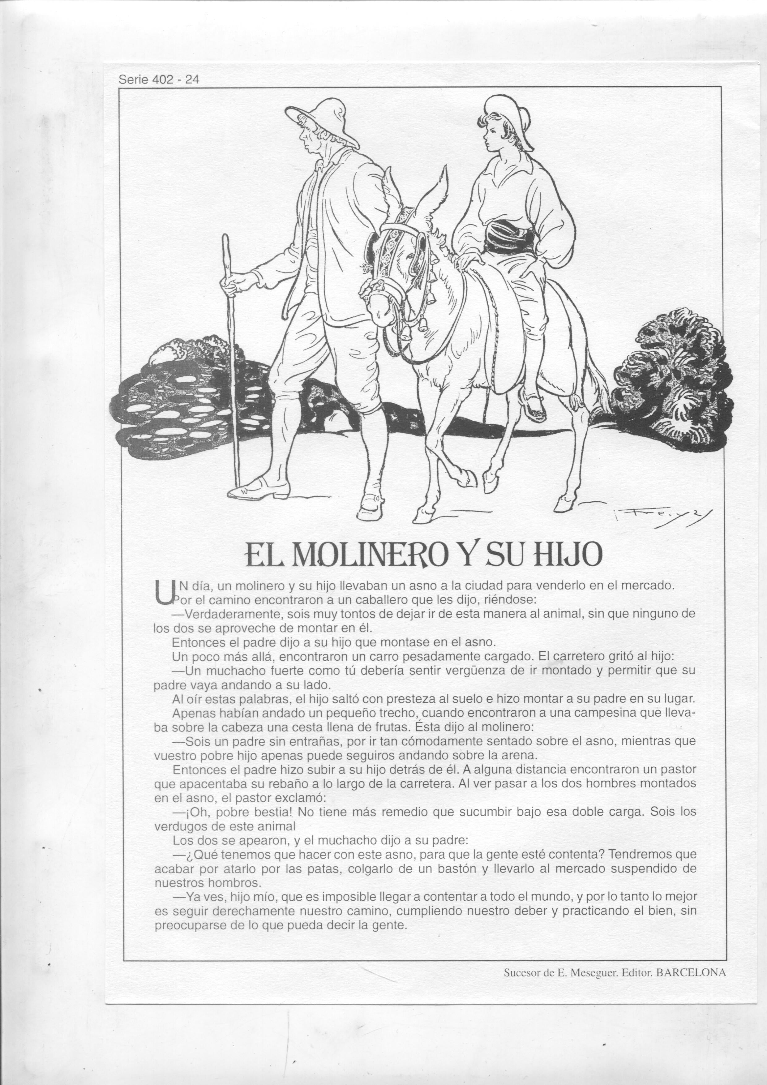 Laminas serie Rosa-cuentos de Juan C. Schmid numero 24: El molinero y su hijo