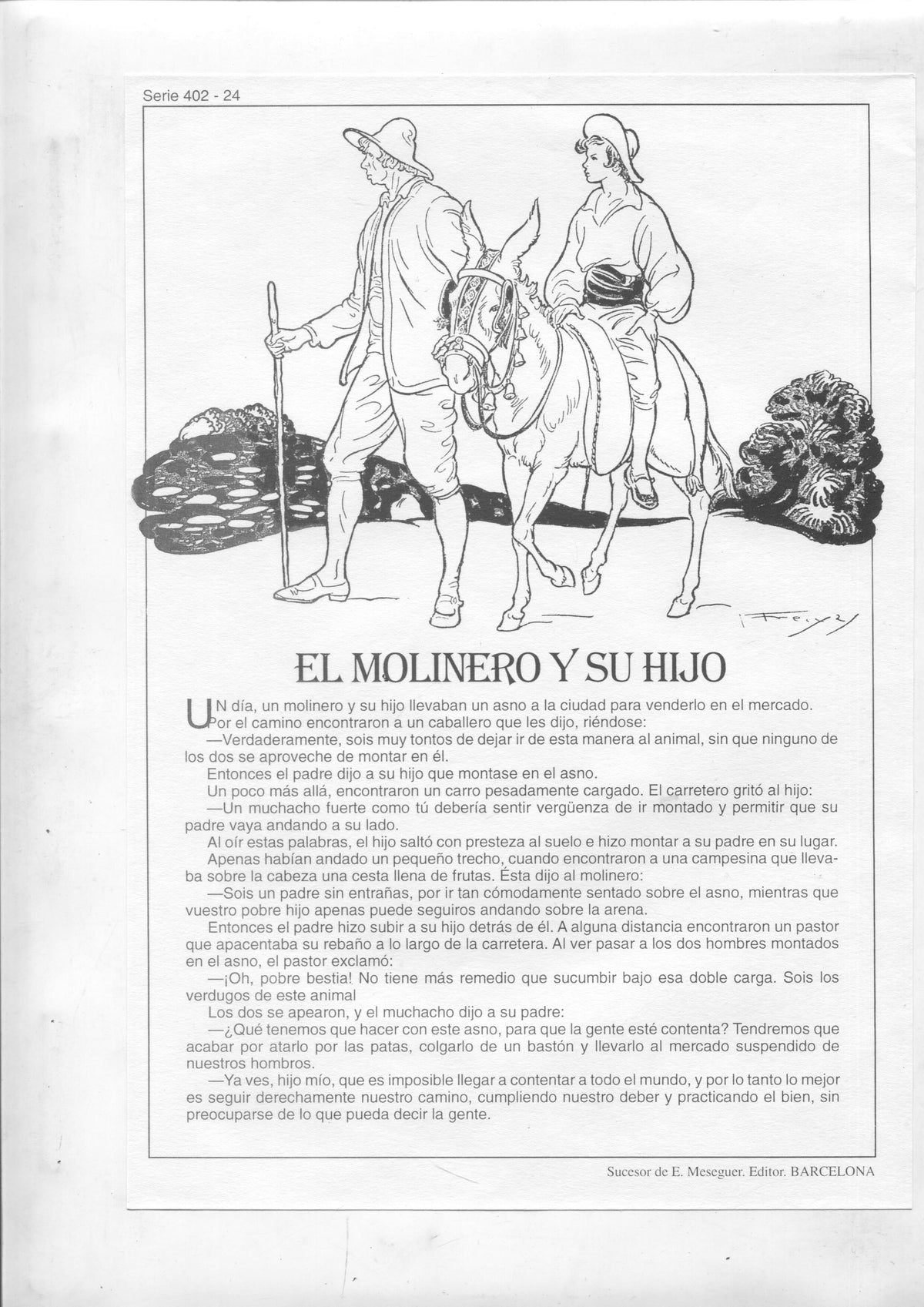 Laminas serie Rosa-cuentos de Juan C. Schmid numero 24: El molinero y su hijo