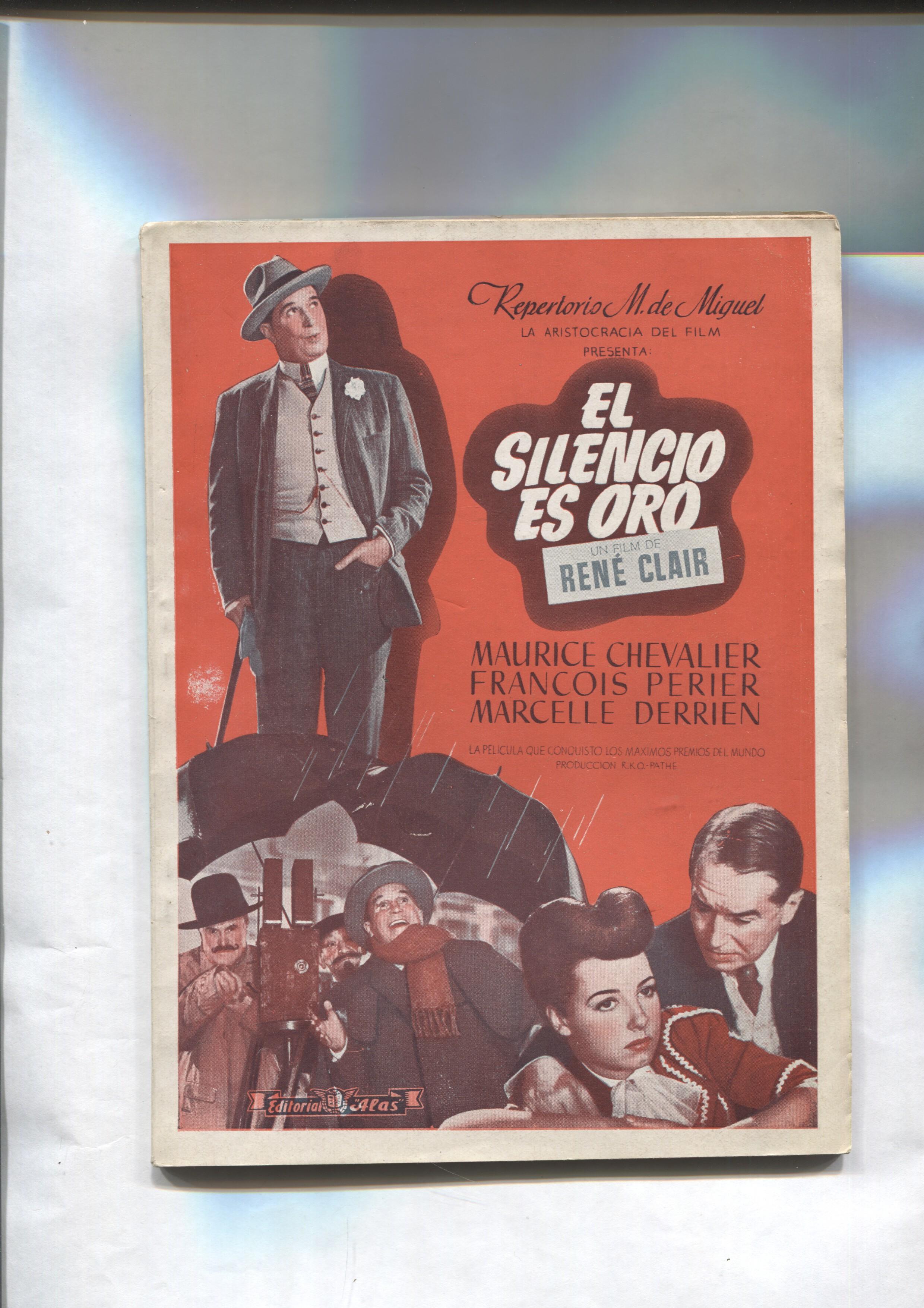 Novela Cine: El silencio es oro (Maurice Chevalier, Francois Perier, Marcelle Derrien)