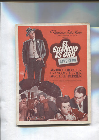 Novela Cine: El silencio es oro (Maurice Chevalier, Francois Perier, Marcelle Derrien)