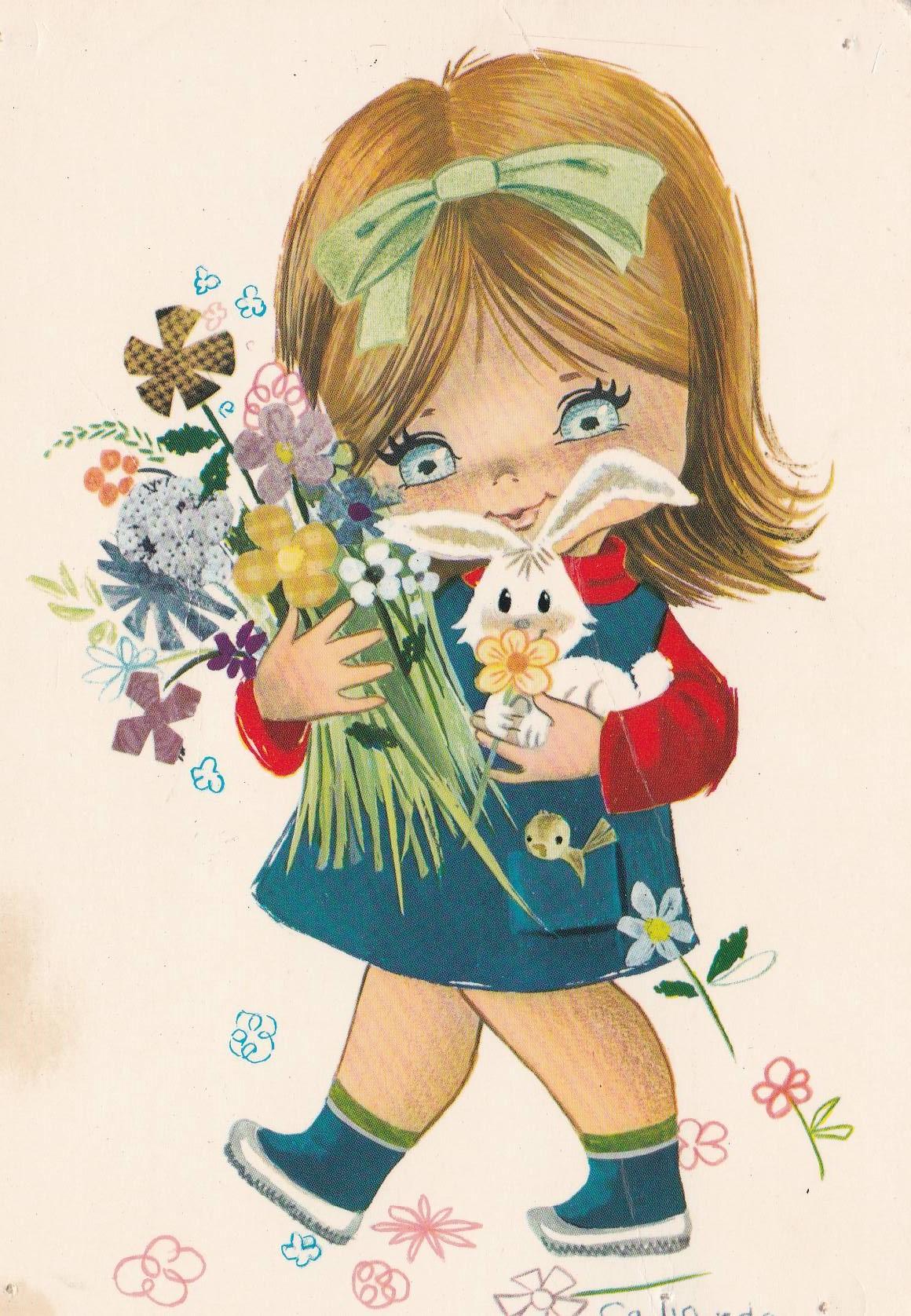 POSTAL B10357: GALLARDA: EUROCROMO. ILUSTRACION DE NIÑA