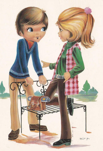 POSTAL B10372: MIR P: ILUSTRACION PAREJA ENAMORADOS