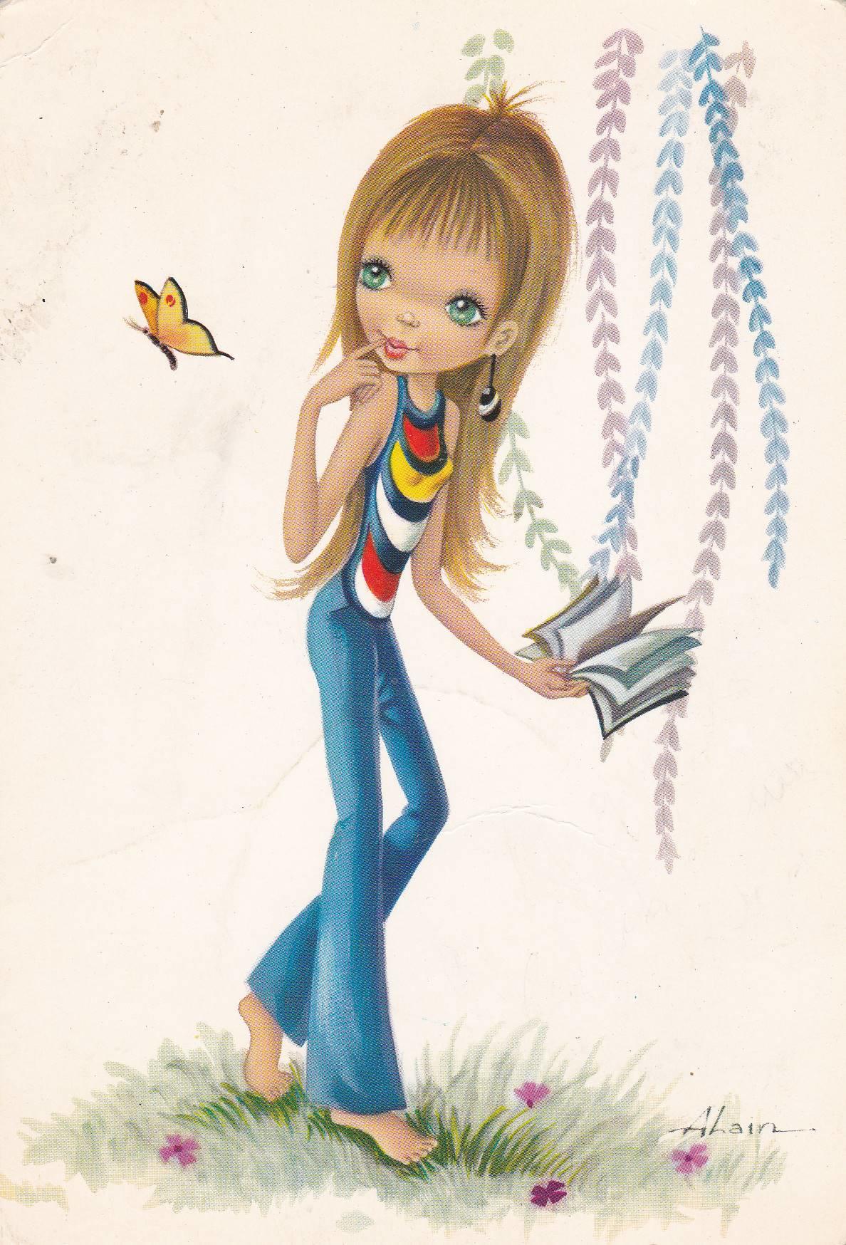 POSTAL B10373: MIR P: ILUSTRACION NIÑA