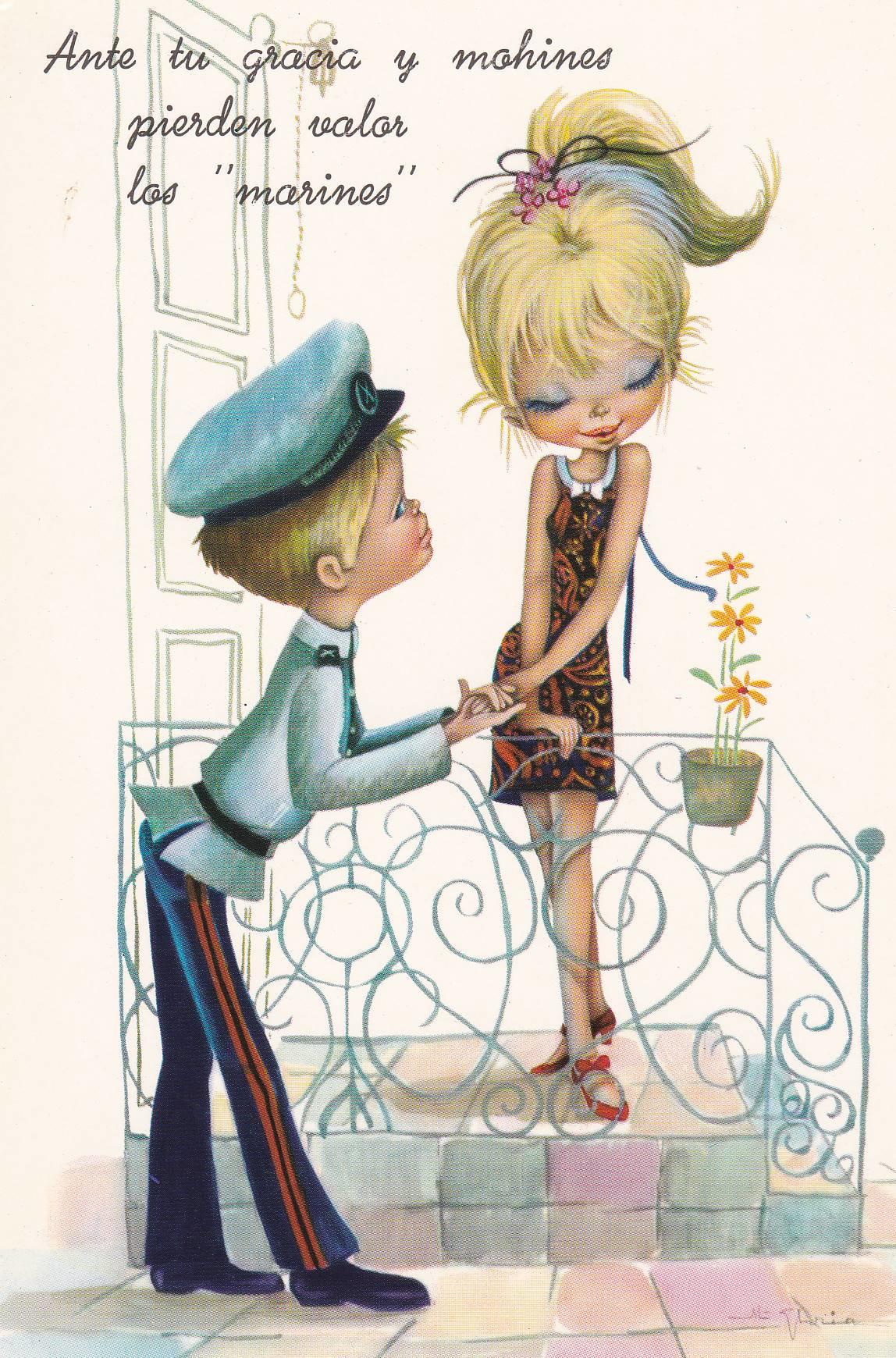 POSTAL B10374: MIR P: ILUSTRACION PAREJA ENAMORADOS