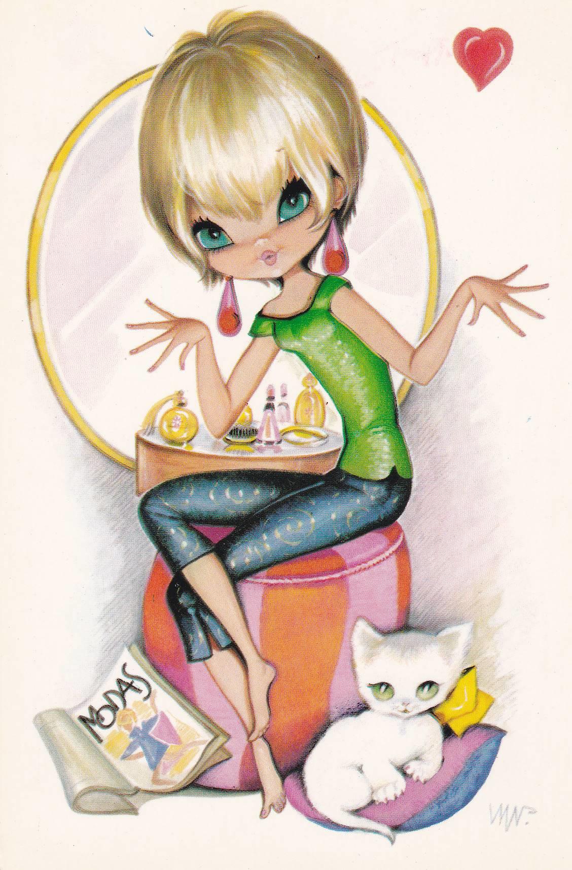 POSTAL B10377: COQUETA: ILUSTRACION NIÑA