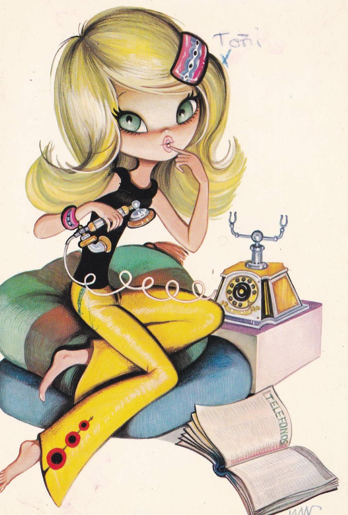 POSTAL B10378: COQUETA: ILUSTRACION NIÑA