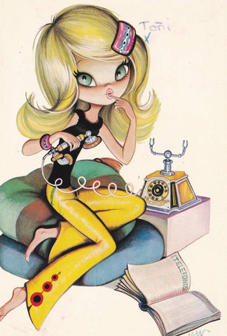 POSTAL B10378: COQUETA: ILUSTRACION NIÑA