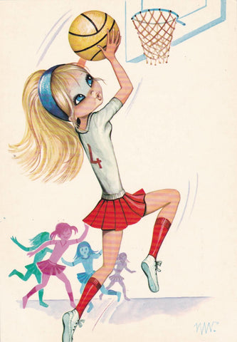 POSTAL B10379: COQUETA: ILUSTRACION NIÑA