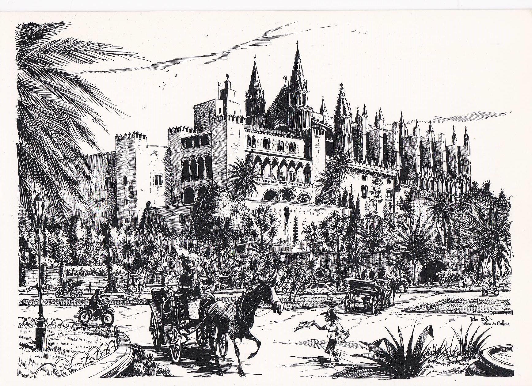 POSTAL B10386: PALMA MALLORCA: PALACIO ALMUDAINA