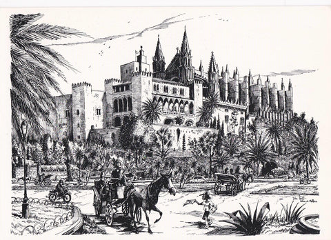 POSTAL B10386: PALMA MALLORCA: PALACIO ALMUDAINA