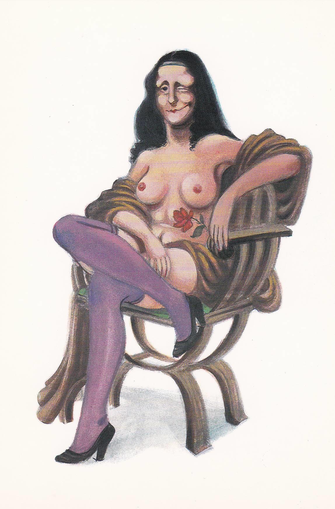 POSTAL: LA GIOCONDA de GIN: DIBUJO SATIRICO modelo 5