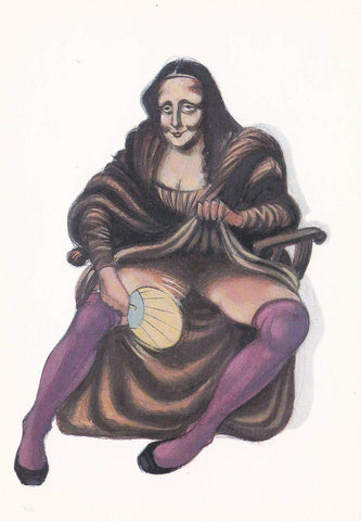POSTAL: LA GIOCONDA de GIN: DIBUJO SATIRICO modelo 6
