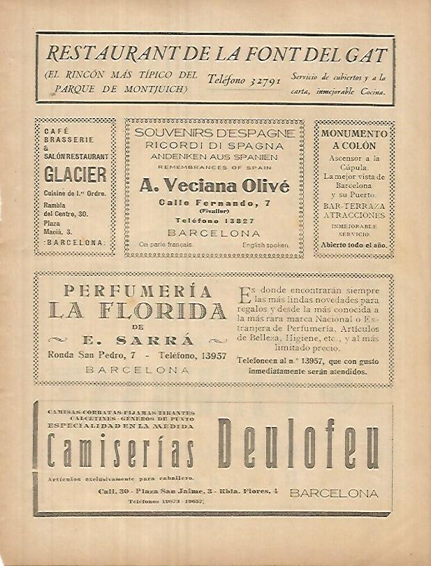 LAMINA 12295: Publicidad restaurante Font del Gat y perfumeria La Florida
