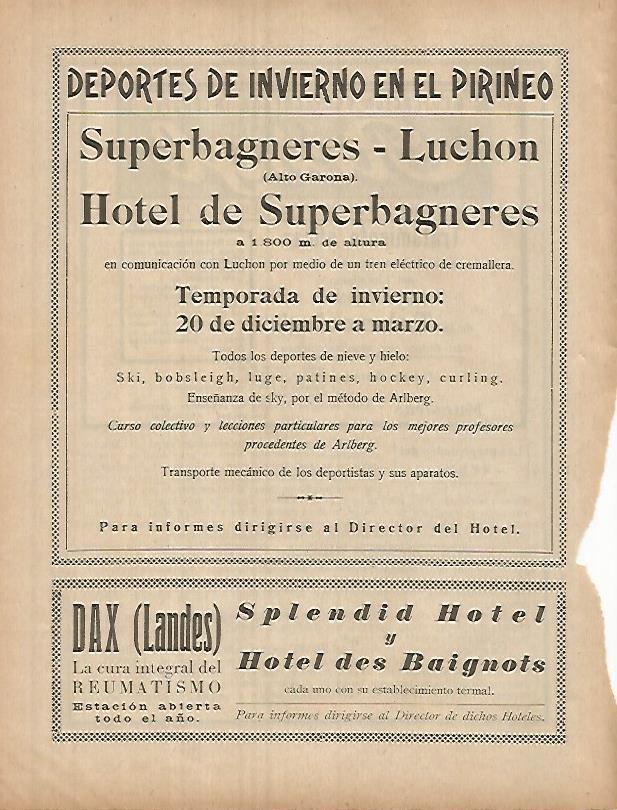 LAMINA 12296: Publicidad Hotel de Superbagneres