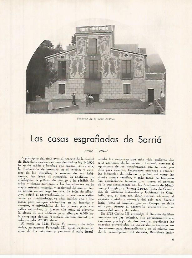 LAMINA 12302: Casa Mestres de Sarria Barcelona