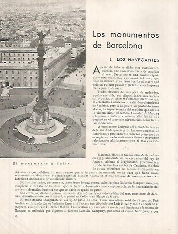 LAMINA 12306: Monumento a Colon en Barcelona