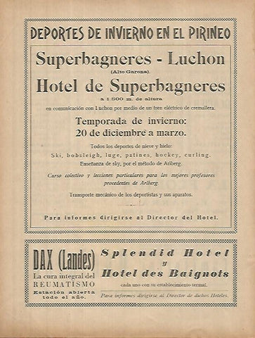 LAMINA 12318: Publicidad Hotel des Baignots