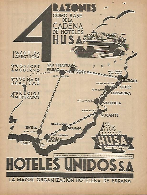 LAMINA 12319: Publicidad de Hoteles Unidos SA-HUSA