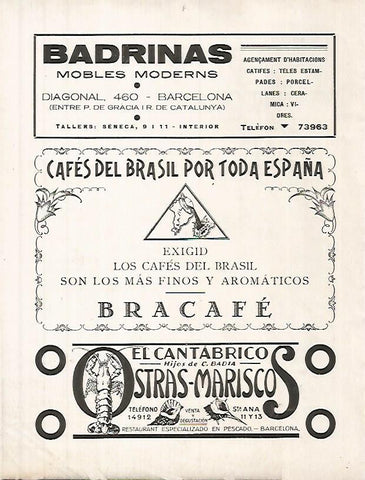 LAMINA 12321: Publicidad de Bracafe y Ostras El Cantabrico