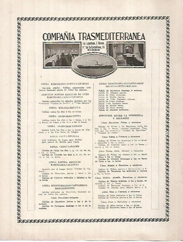 LAMINA 12336: Publicidad de Compañia Trasmediterranea 