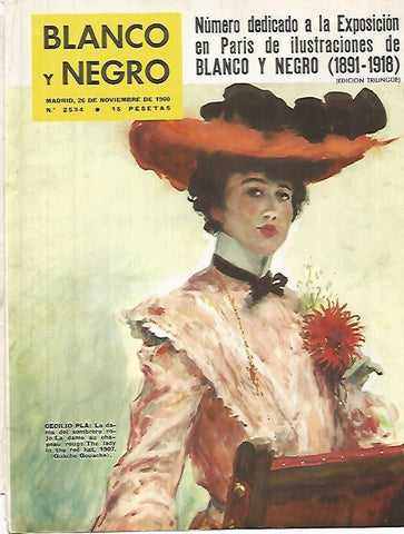 LAMINA 12338: Portada de la revista Blanco y Negro. La dama del sombrero de C. Pla