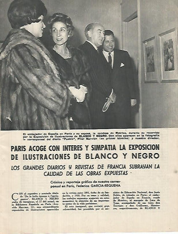 LAMINA 12369: La condesa de Motrico en la Exposicion de Blanco y Negro en Paris
