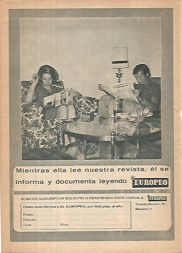 LAMINA 12406: Suscripcion para El Europeo