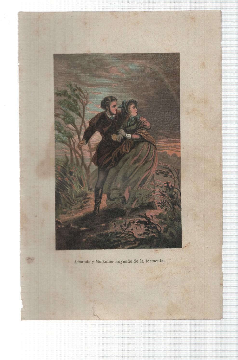 Lamina numero 04: Oscar y Amanda (amor y virtud triunfante), (se ignora nombre del ilustrador)